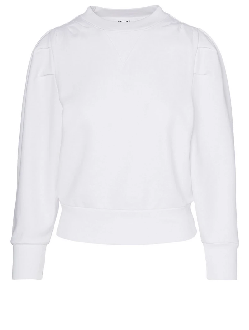 Cotton Shirred Sweatshirt