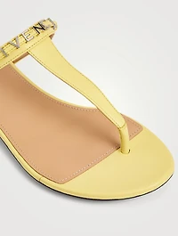 Elba Leather Logo Thong Sandals
