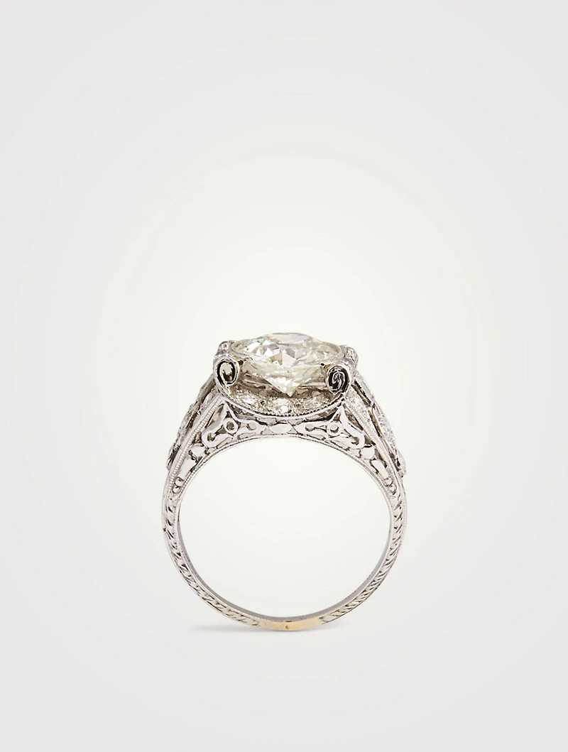 Platinum European Antique Diamond Ring