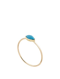 18K Gold Turquoise Marquise Ring