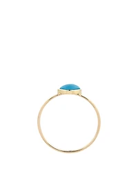 18K Gold Turquoise Marquise Ring