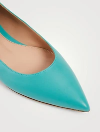 Angie Leather Ankle-Tie Ballet Flats