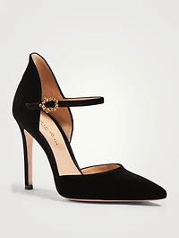 Violet Velvet Mary Jane Pumps