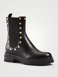 Russel Leather Chelsea Boots With Studs