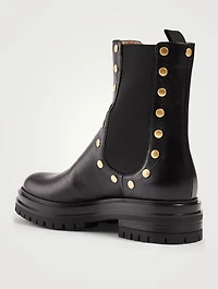 Russel Leather Chelsea Boots With Studs