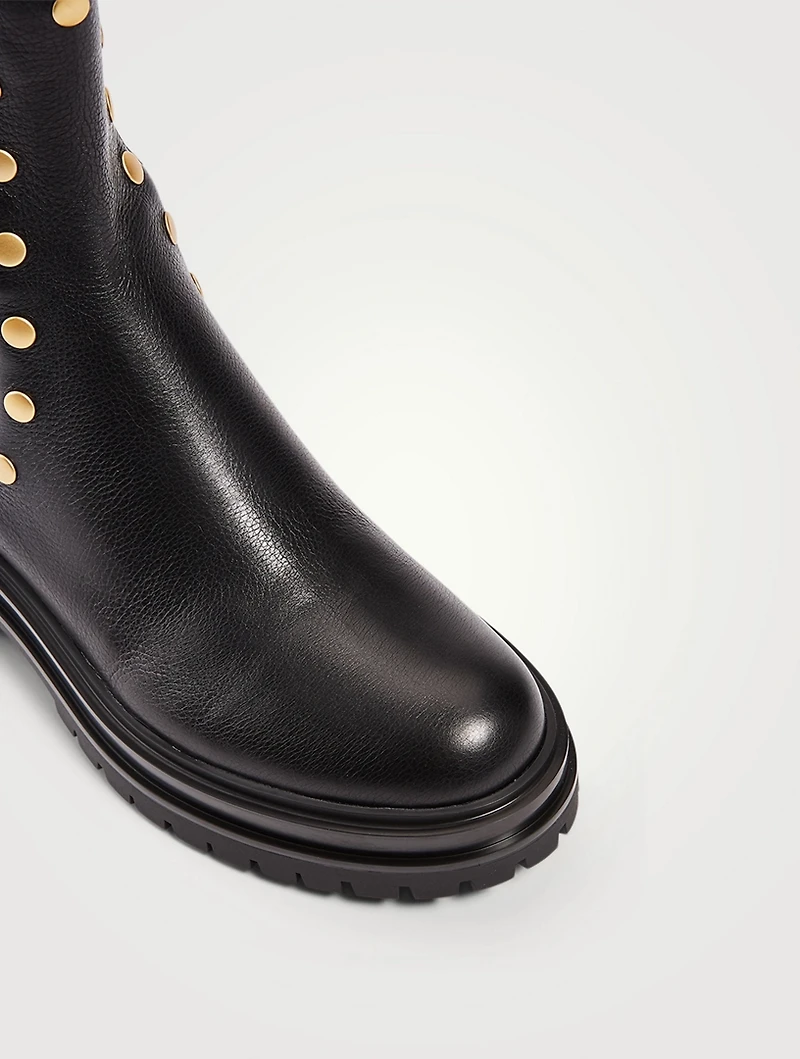 Russel Leather Chelsea Boots With Studs