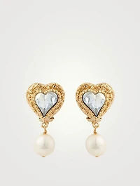 24K Goldplated Eden Love Earrings With Crystal And Pearl