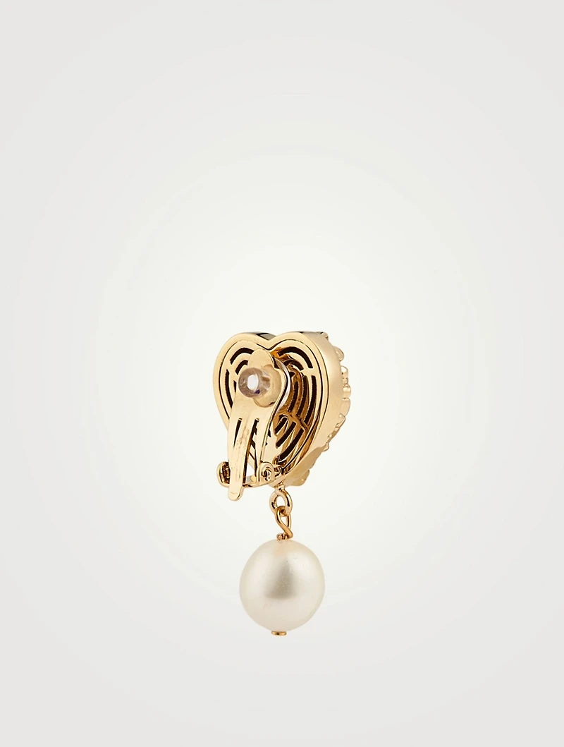 24K Goldplated Eden Love Earrings With Crystal And Pearl