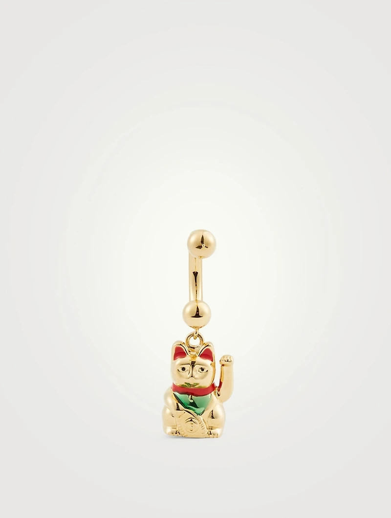 24K Goldplated Maneki Neko Earring