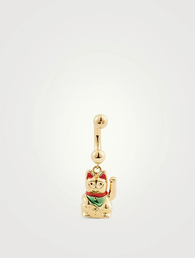 24K Goldplated Maneki Neko Earring