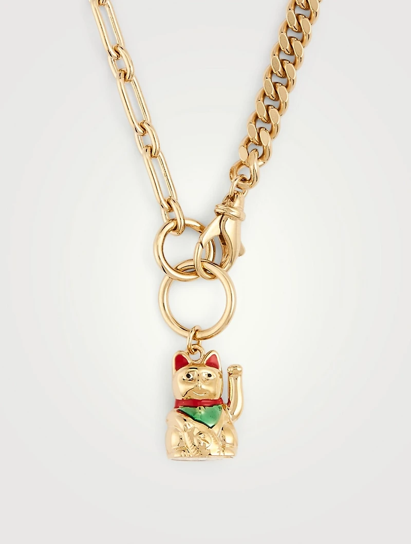 24K Goldplated Maneki Neko Necklace