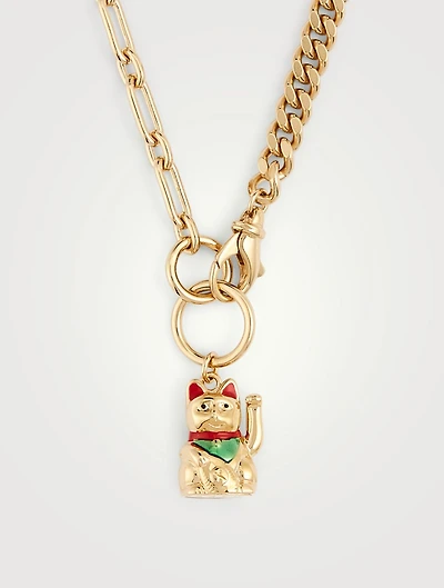 24K Goldplated Maneki Neko Necklace