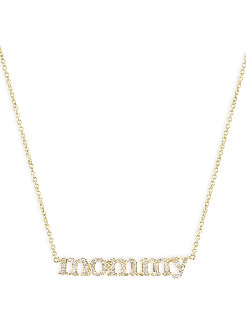18K Gold Mommy Necklace With Diamonds