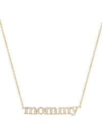18K Gold Mommy Necklace With Diamonds