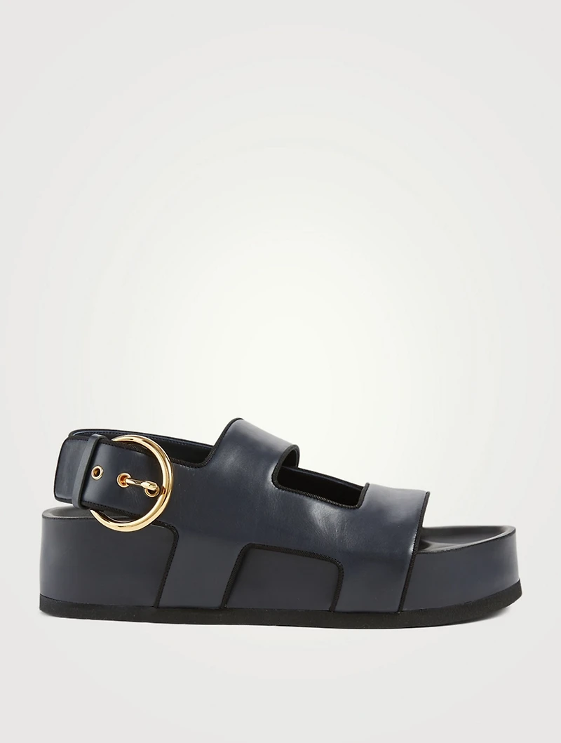 Cher Leather Slingback Platform Sandals