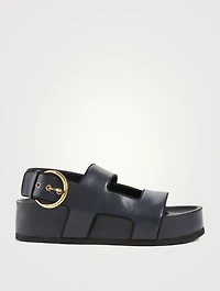 Cher Leather Slingback Platform Sandals