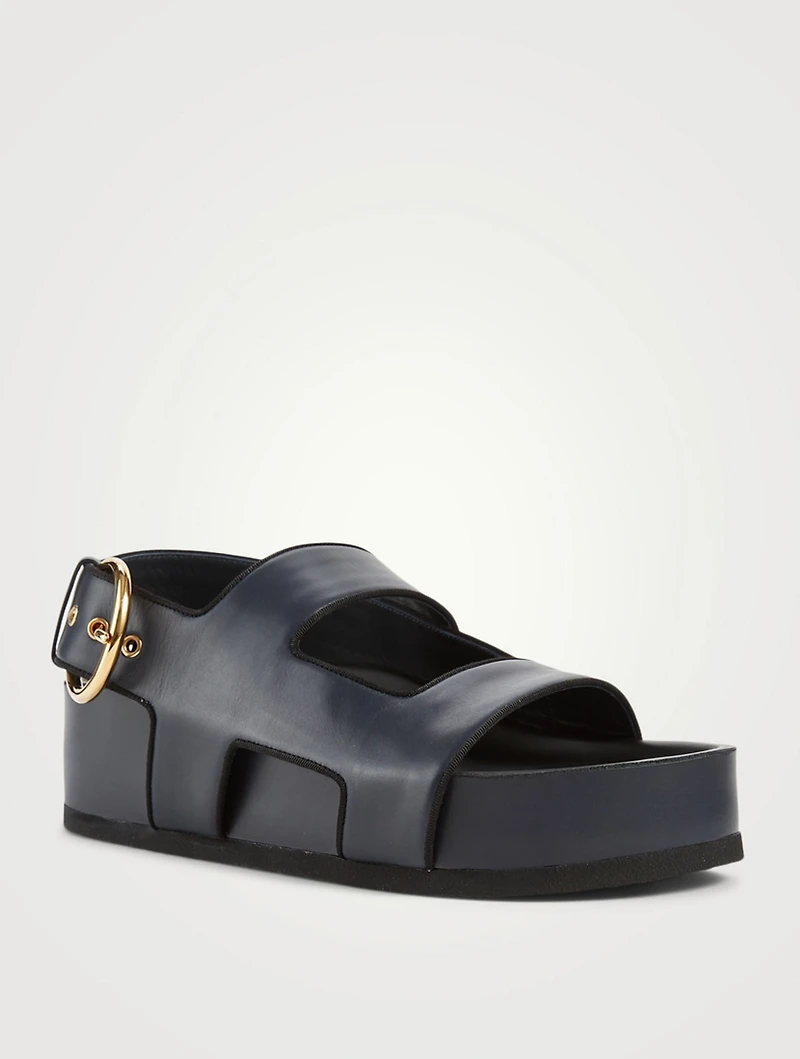 Cher Leather Slingback Platform Sandals