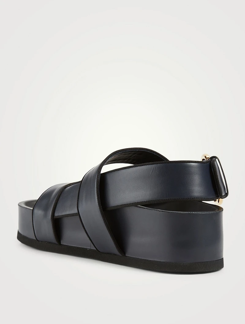 Cher Leather Slingback Platform Sandals
