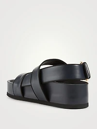 Cher Leather Slingback Platform Sandals