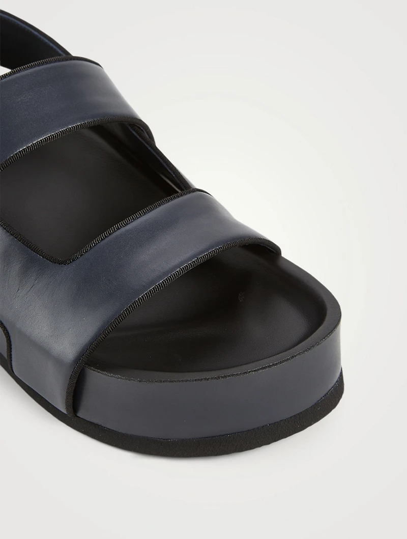 Cher Leather Slingback Platform Sandals