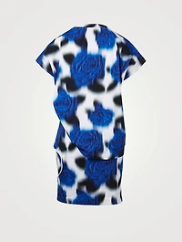 Cotton T-Shirt Dress Roses Print