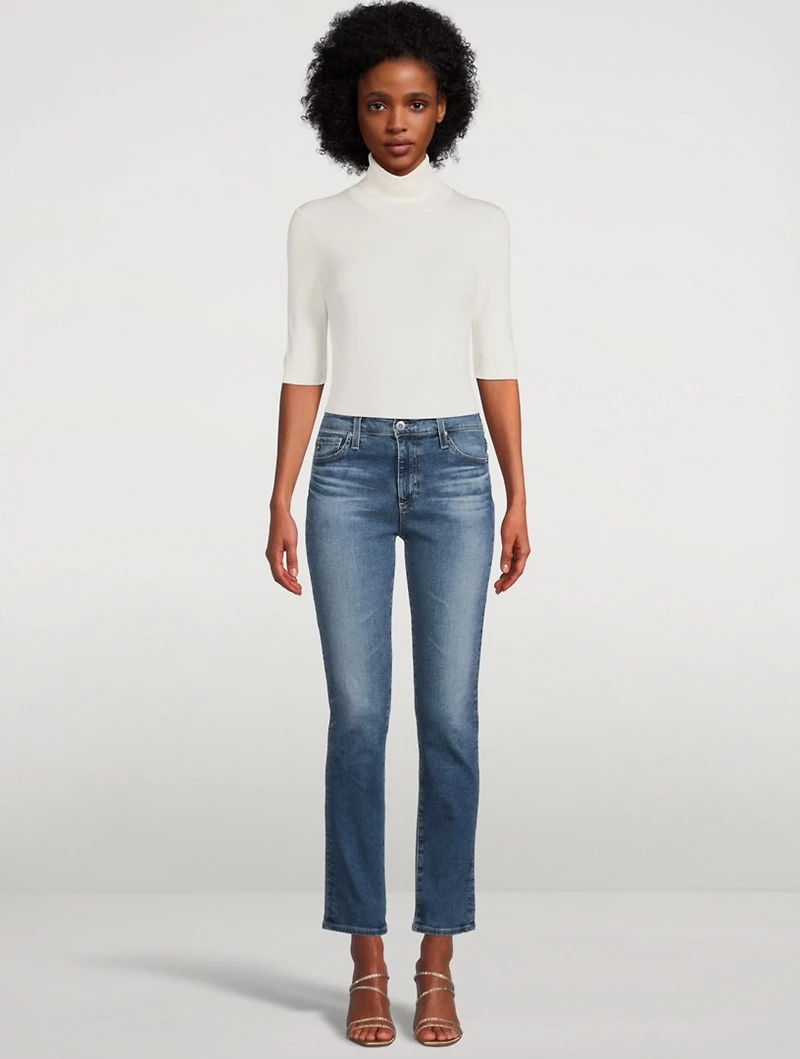 Leenda Short-Sleeve Wool Turtleneck Sweater
