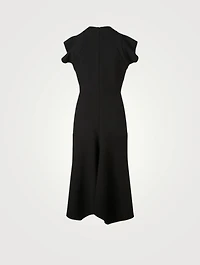 Cap-Sleeve Midi Dress