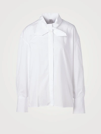 Cotton Oversized Shirt With Neck Tie