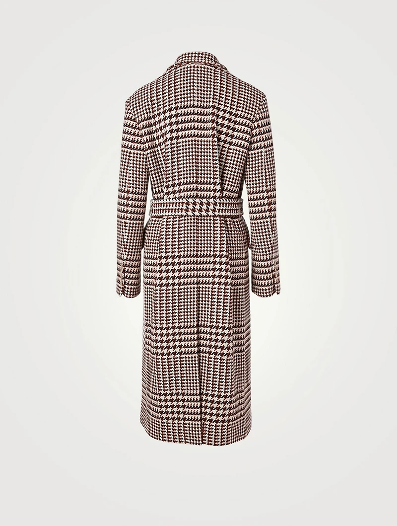 Wool-Blend Double-Breasted Coat With Belt
