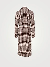 Wool-Blend Double-Breasted Coat With Belt
