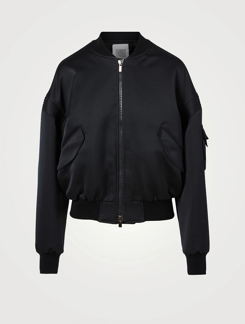 Satin Oversized Bomber Jacket