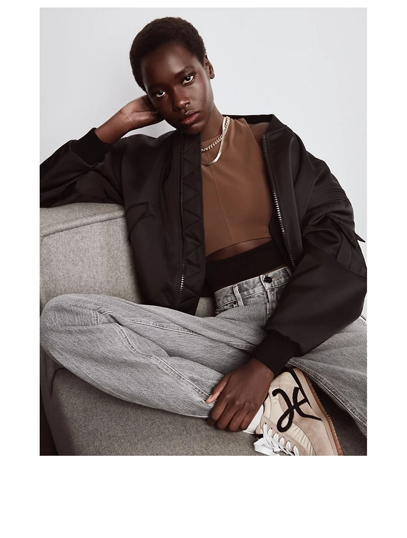 Satin Oversized Bomber Jacket