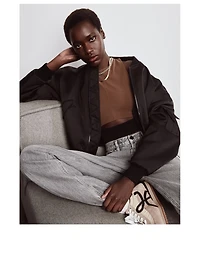 Satin Oversized Bomber Jacket