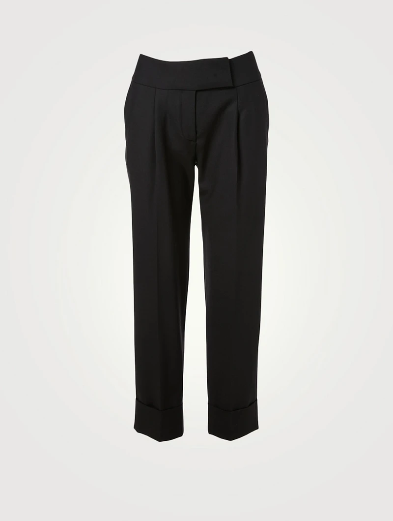 Wool Stretch Cuffed Pants