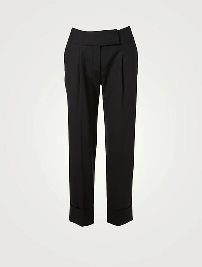 Wool Stretch Cuffed Pants