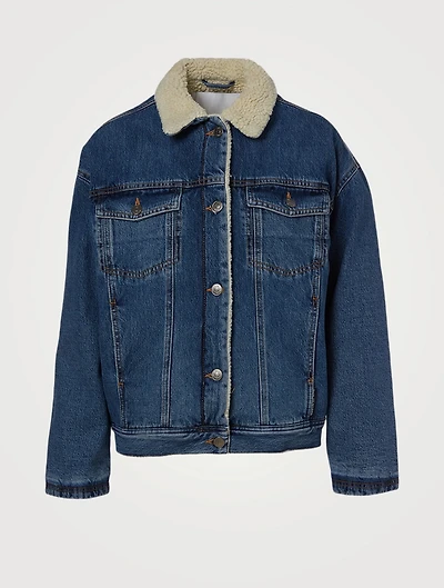 Vilda Teddy Organic Cotton Jean Jacket With Sherpa Lining