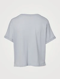 Jersey Deep V-Neck Cropped T-Shirt