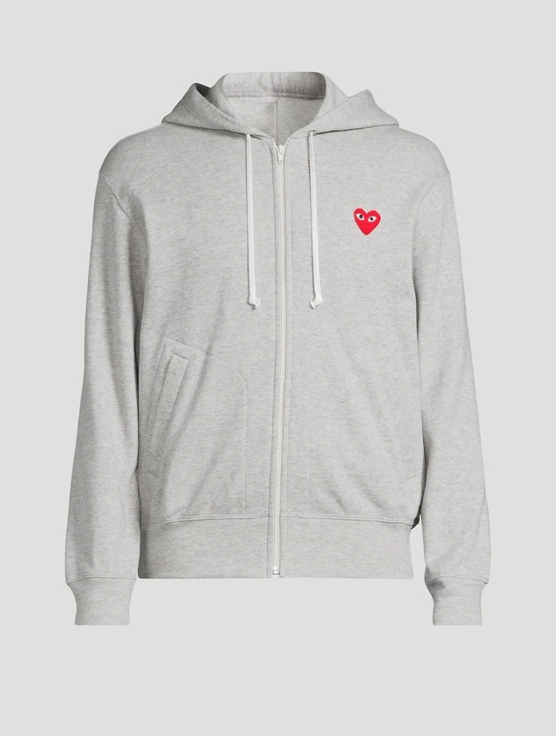 Cotton Zip Hoodie With Heart
