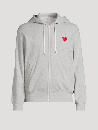 Cotton Zip Hoodie With Heart