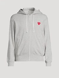 Cotton Zip Hoodie With Heart