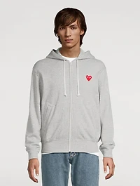 Cotton Zip Hoodie With Heart