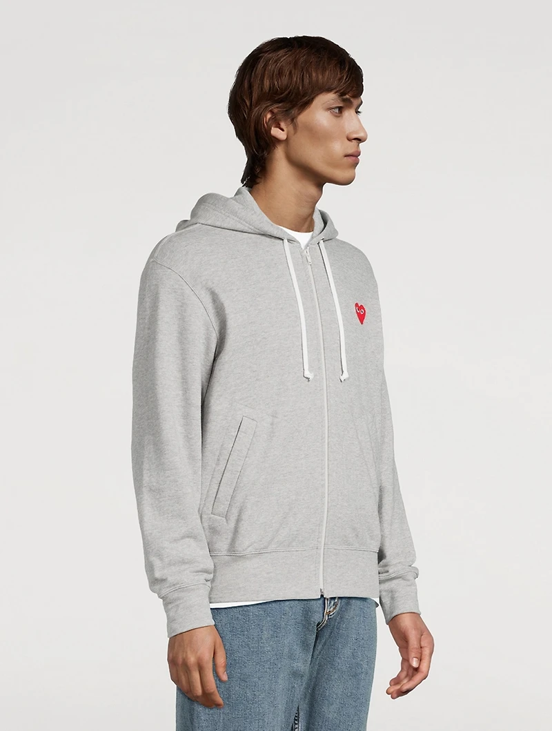 Cotton Zip Hoodie With Heart