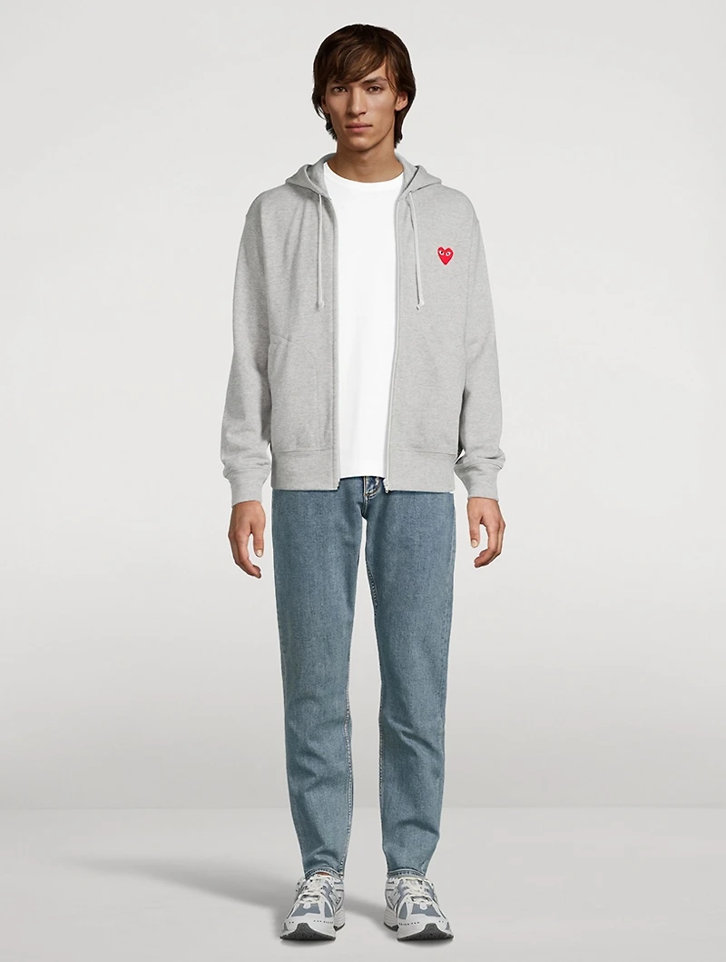 Cotton Zip Hoodie With Heart
