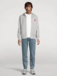 Cotton Zip Hoodie With Heart