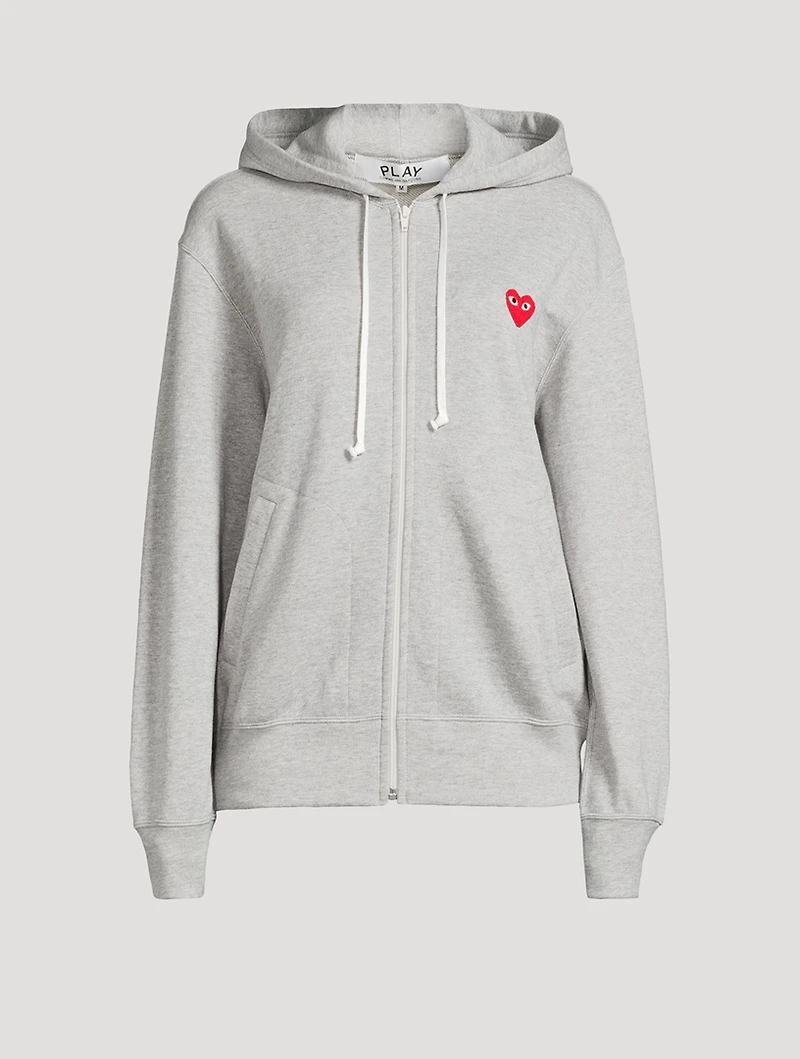 Cotton Zip Hoodie With Heart