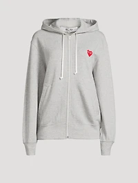 Cotton Zip Hoodie With Heart