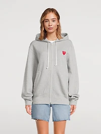 Cotton Zip Hoodie With Heart