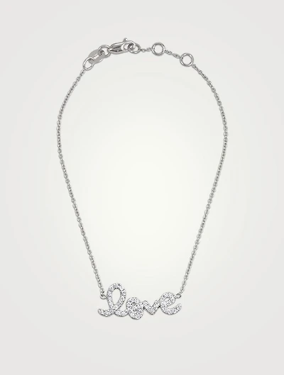 Mini 14K White Gold Love Bracelet With Pavé Diamonds