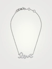 Mini 14K White Gold Love Bracelet With Pavé Diamonds