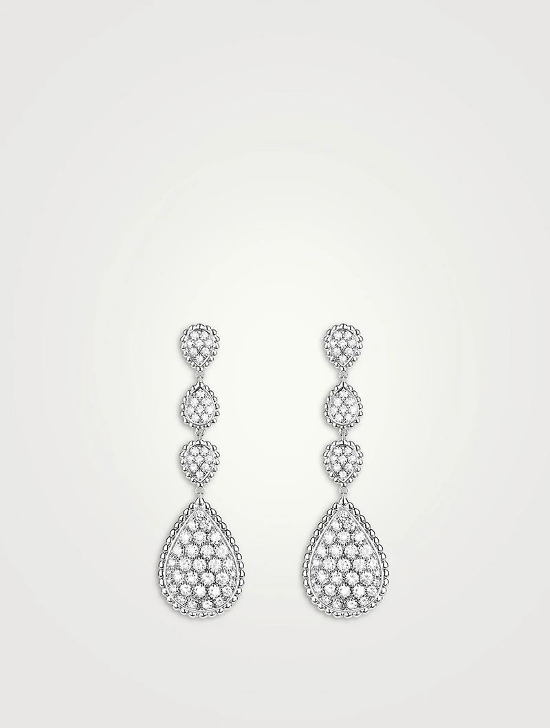 Serpent Boheme White Gold Pendant Earrings With Diamonds